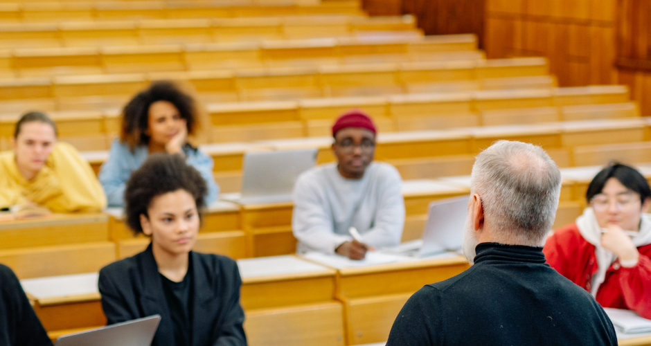 Teacher with students 