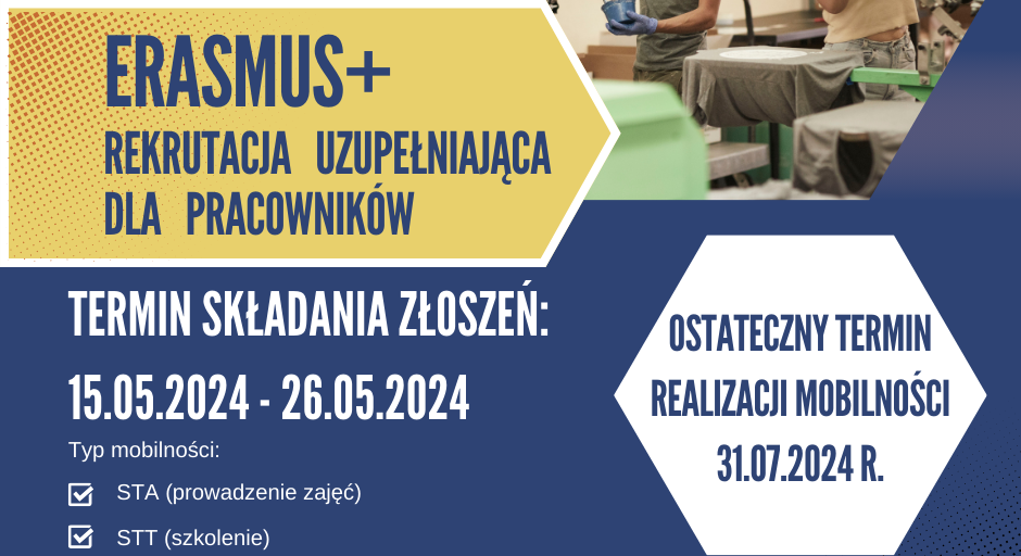 Rekrutacja uzupełniająca na wyjazdy pracowników w ramach programu Erasmus+